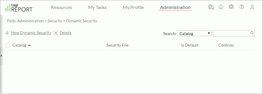 Security - Dynamic Security page