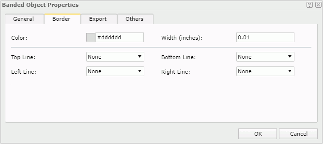 Banded Object Properties dialog box - Border tab