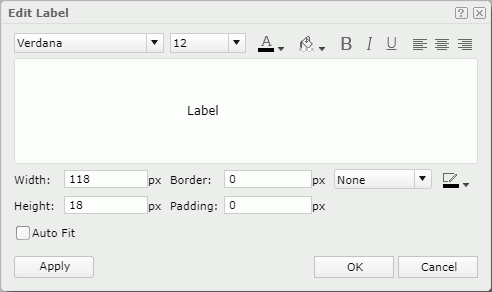 Edit Label dialog box