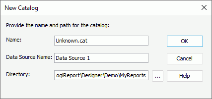 New Catalog dialog box