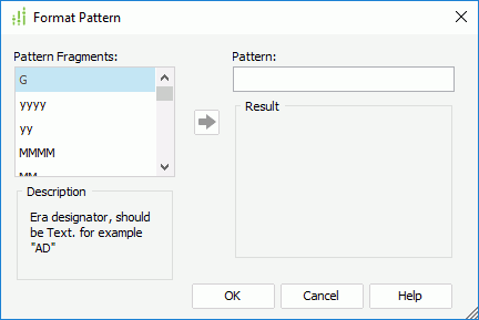 Format Pattern dialog box
