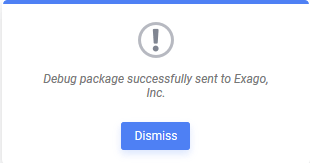 Debug package successfully sent to Exago, Inc.