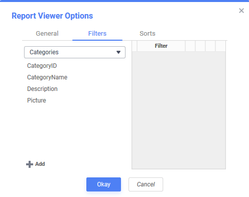 Filters tab