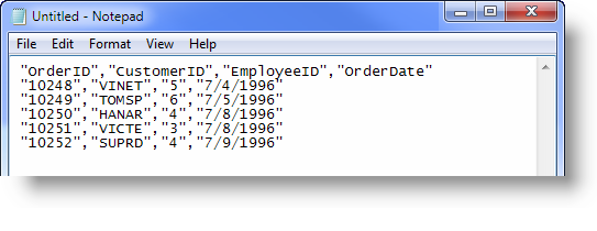 Simple Csv File Example