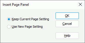 Insert Page Panel dialog box