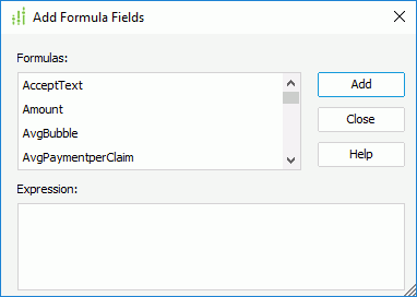Add Formula Fields dialog box