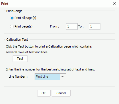 Print dialog box for JDK 1.1 printing method