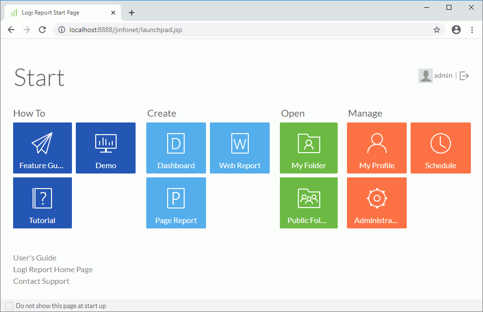Server Start Page