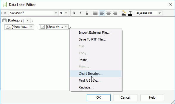 Method to Open the Chart Iterator dialog box