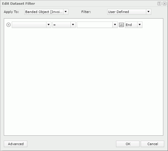 Edit Dataset Filter dialog box - Basic mode