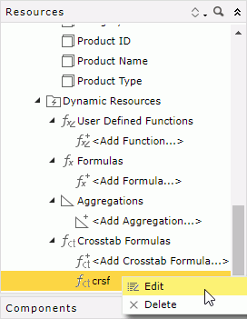 Edit and Remove Crosstab Formula