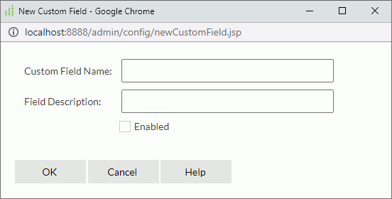 New Custom Field dialog box