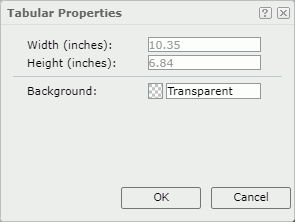 Tabular Properties dialog box