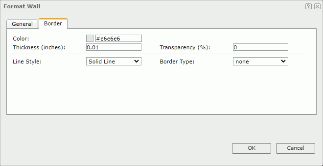 Format Wall dialog box - Border tab