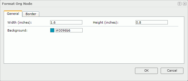 Format Org Node dialog box - General tab