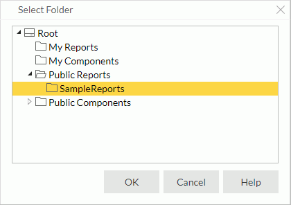 Select Folder dialog box