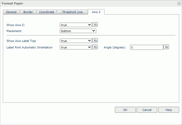 Format Paper dialog box - Axis Z tab