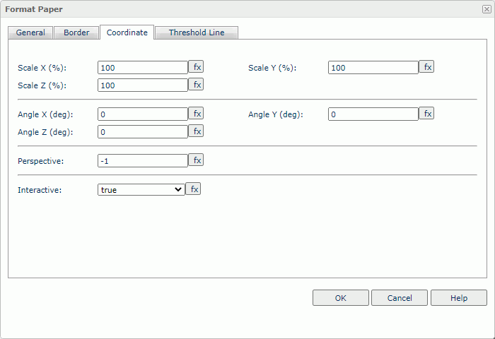 Format Paper dialog box - Coordinate tab