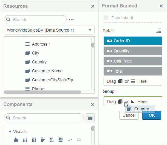 Add Group Field to Banded Object